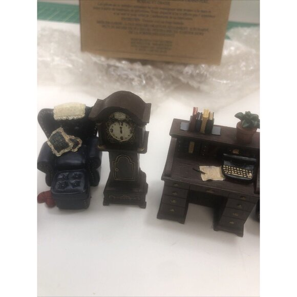 Avon Collectibles Victorian Memories Miniature Doll Furniture Library Nos - Picture 4 of 16